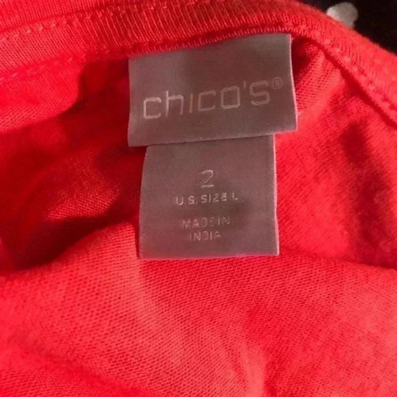 Chico’s ladies orange blouse with embroidered hem line size Large - Picture 5 of 5